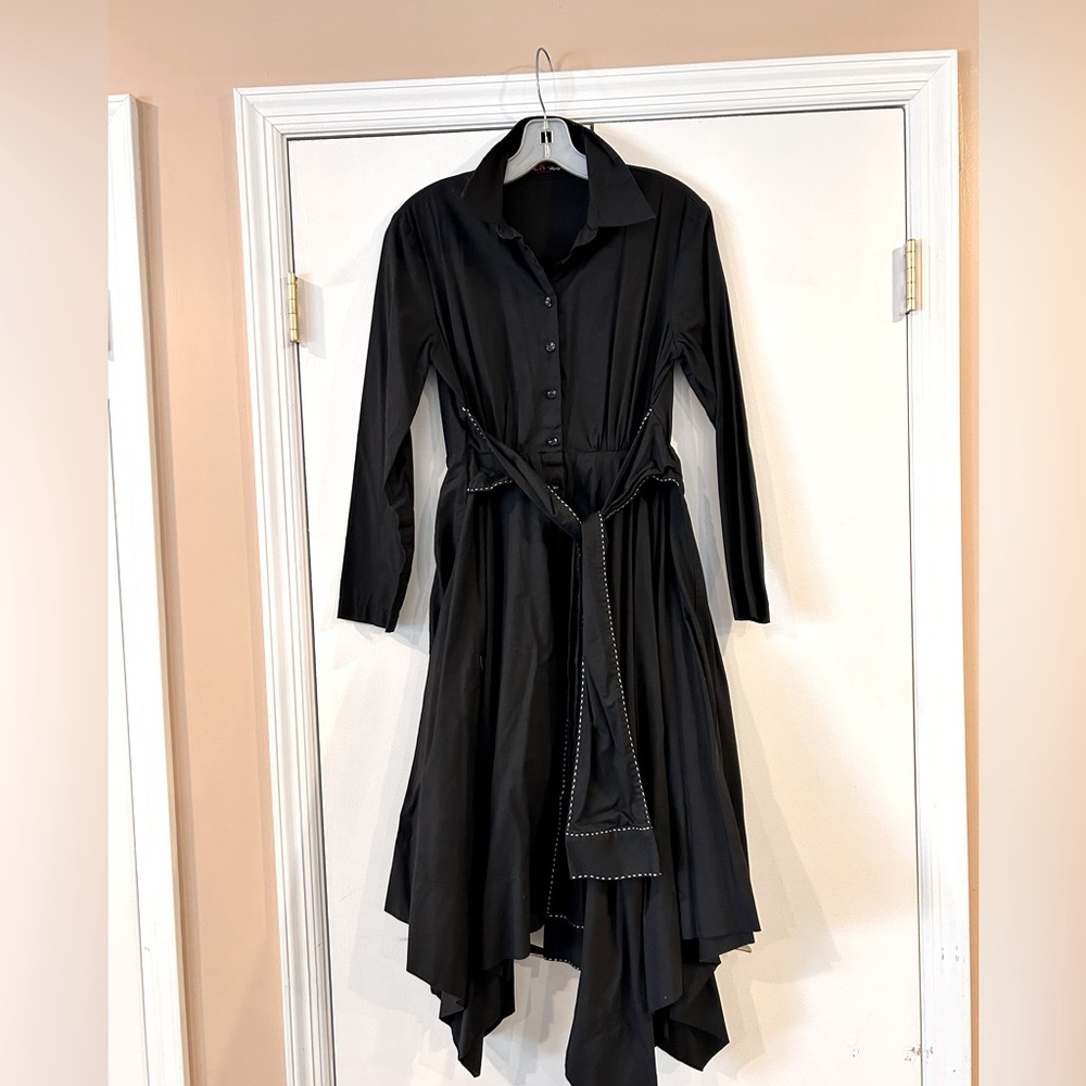 Legally Red Black asymmetrical shirt dress